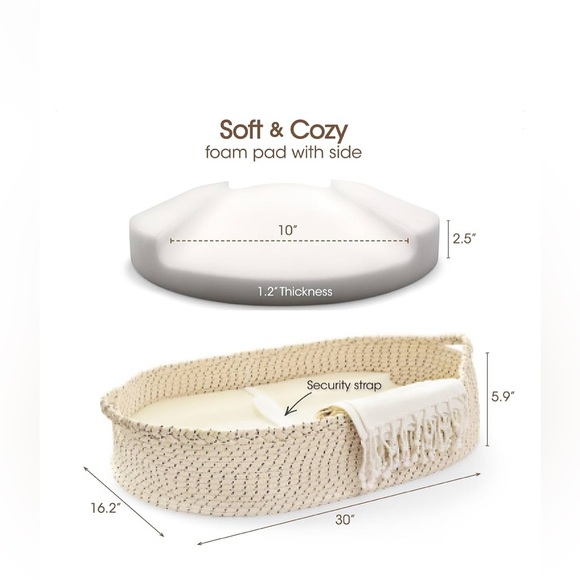 J&JOO Cream Baby Changing Basket, Waterproof, and Portable. New in bag. - Picture 8 of 10